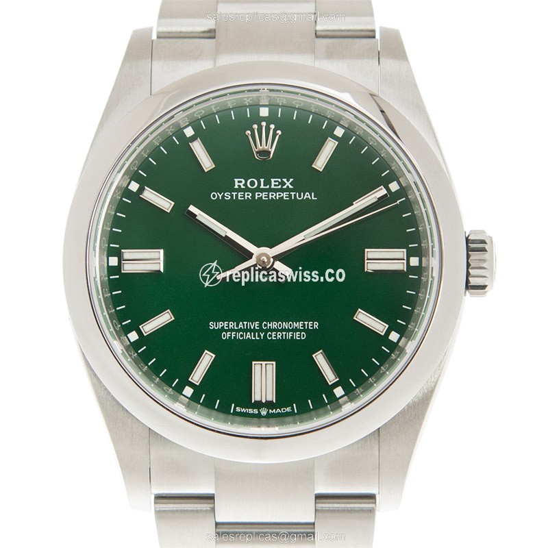 Luxurious Green Dial Rolex 126000-0005 OYSTER PERPETUAL Replica with Automatic Movement & Steel