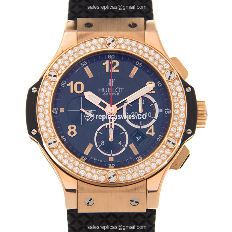 Luxurious Hublot Big Bang Replica in 18kt Rose Gold, Automatic Movement, Black Dial Watch