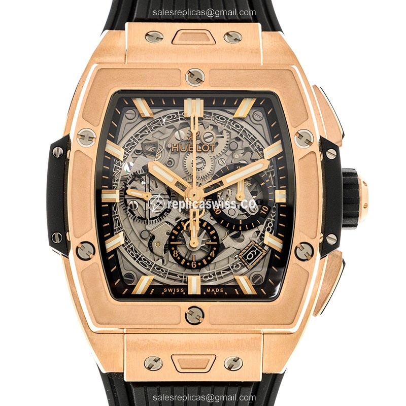 Luxurious Hublot Big Bang Replica in 18kt Rose Gold, Automatic Movement, Silver Dial Watch