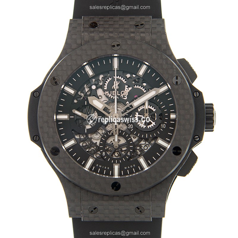 Luxurious Hublot BIG BANG Replica in Black Carbon Fiber Case & Automatic Movement Watch