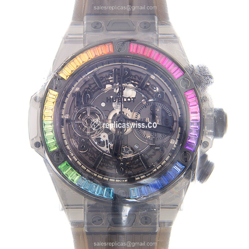 Luxurious Hublot Big Bang Replica in Black Sapphire Crystal Automatic Movement Watch