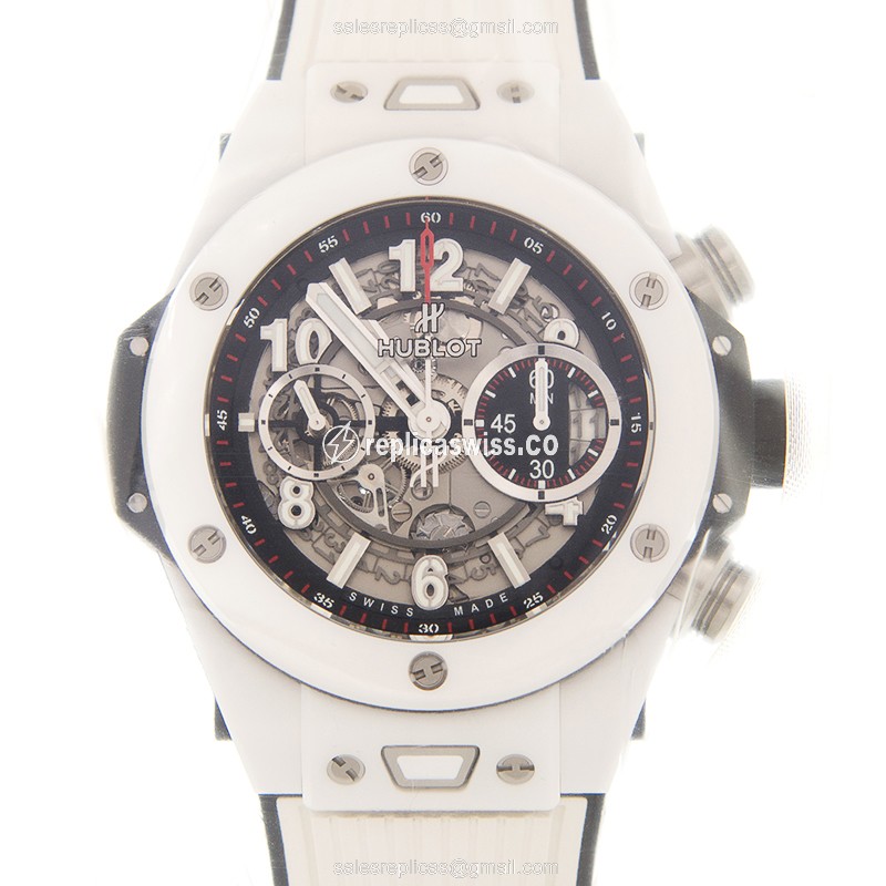 Luxurious Hublot Big Bang Replica in Ceramic with Automatic Movement Silver Dial Watch