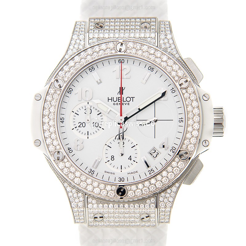 Luxurious Hublot BIG BANG Replica in Stainless Steel, Automatic Movement, Polished White Dial