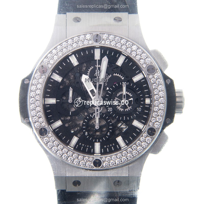 Luxurious Hublot Big Bang Replica in Stainless Steel & Diamond Accents, Automatic Movement Watch