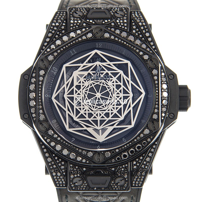 Luxurious Hublot Big Bang Replica in Stainless Steel with Black Dial Automatic Movement Watch