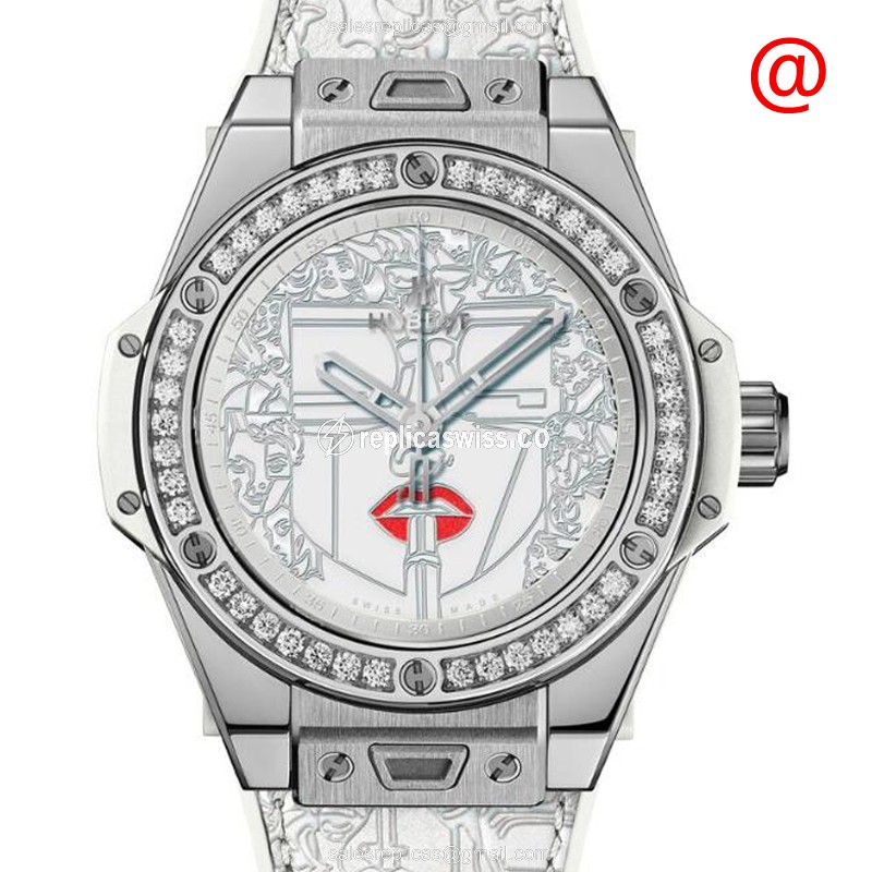 Luxurious Hublot Big Bang Replica in White Ceramic, Automatic Movement, Sparkling Diamond Bezel