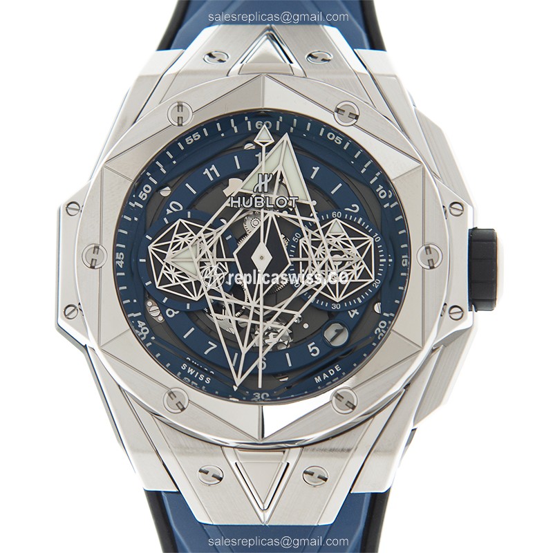 Luxurious Hublot Big Bang Titanium Replica with Automatic Movement Blue Dial Watch