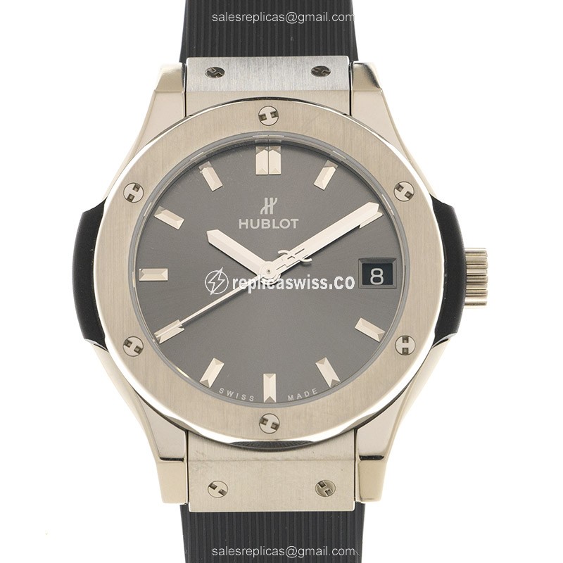 Luxurious Hublot Classic Fusion 581.NX.7071.RX Replica with Gray Dial & Titanium Case Watch