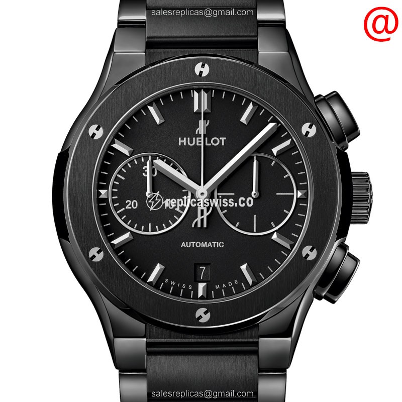 Luxurious Hublot Classic Fusion Replica in Black Ceramic Case & Automatic Movement Watch