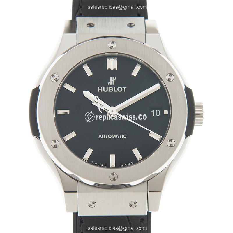 Luxurious Hublot Classic Fusion Replica in Black Dial & Stainless Steel Case, Automatic Movement