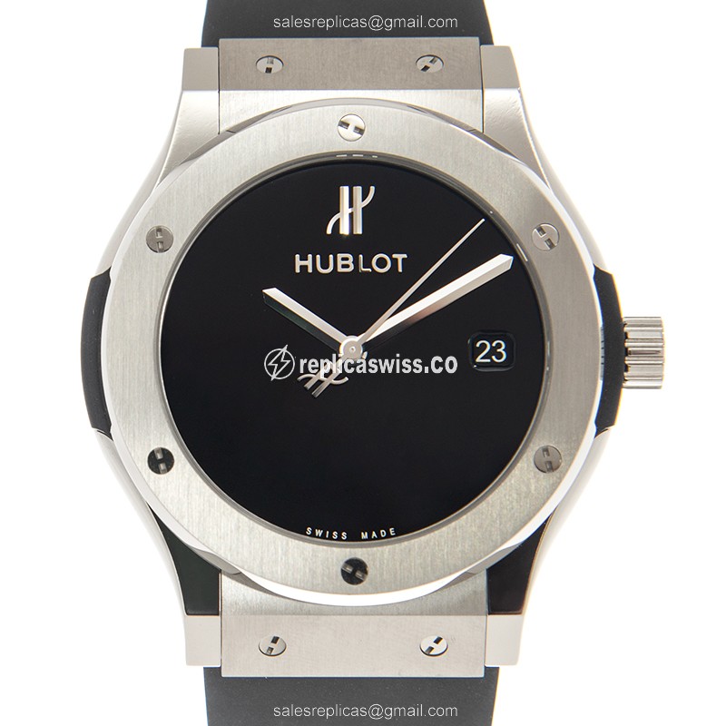 Luxurious Hublot Classic Fusion Replica in Black Dial & Titanium Case with Automatic Movement Watch