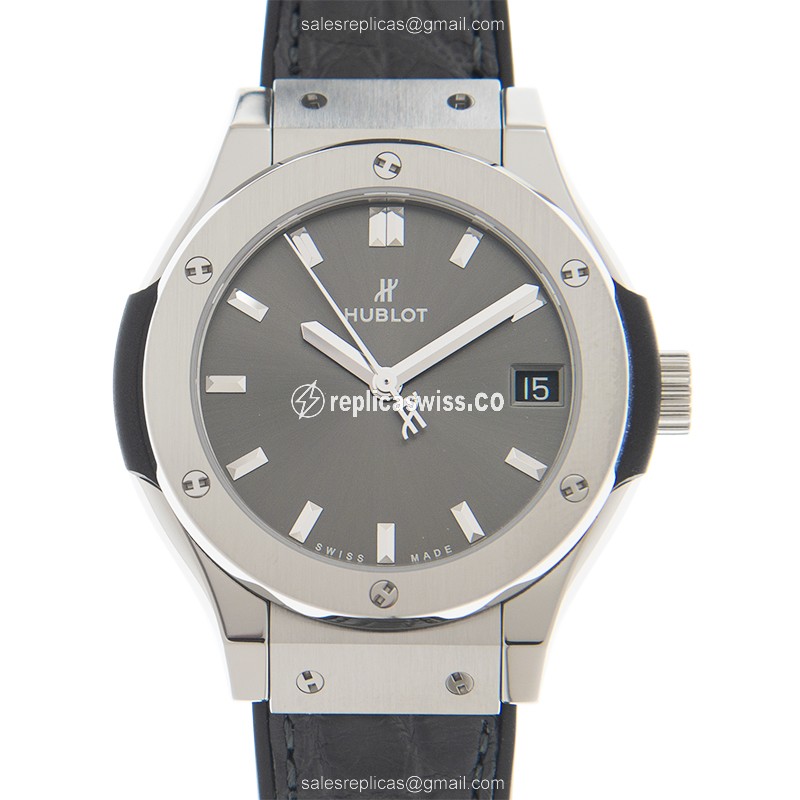 Luxurious Hublot Classic Fusion Replica in Black Titanium Case & Quartz Movement Watch