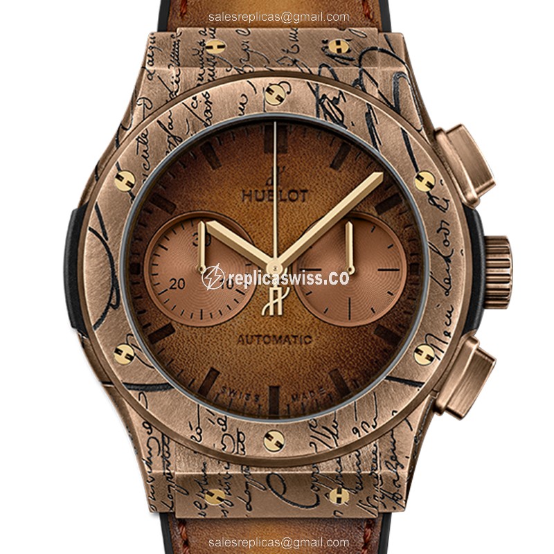 Luxurious Hublot Classic Fusion Replica in Brown Leather Bronze, Automatic Movement Watch