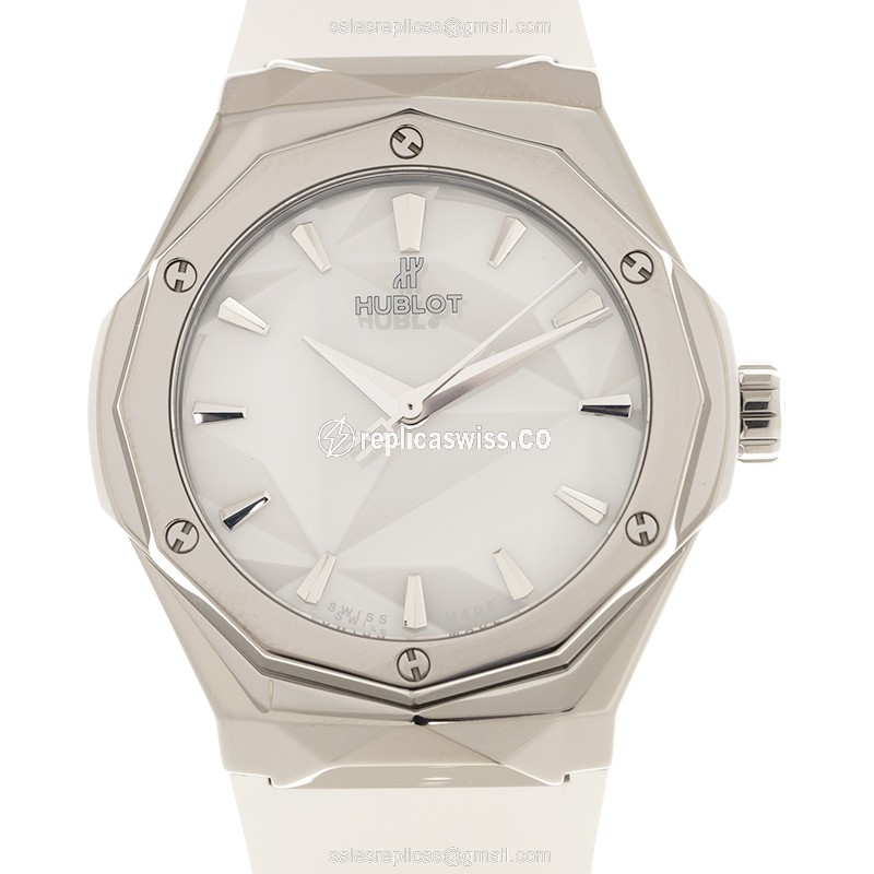 Luxurious Hublot Classic Fusion Replica in White Dial & Titanium Case with Automatic Movement Watch