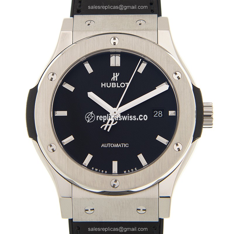 Luxurious Hublot Classic Fusion Replica with Black Dial & Titanium Case, Automatic Movement Watch