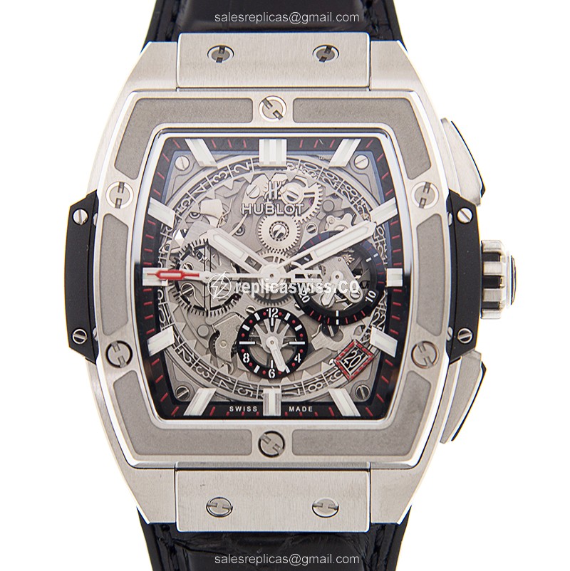 Luxurious Hublot Spirit of Big Bang Replica in Silver Dial PVD Titanium Case Watch