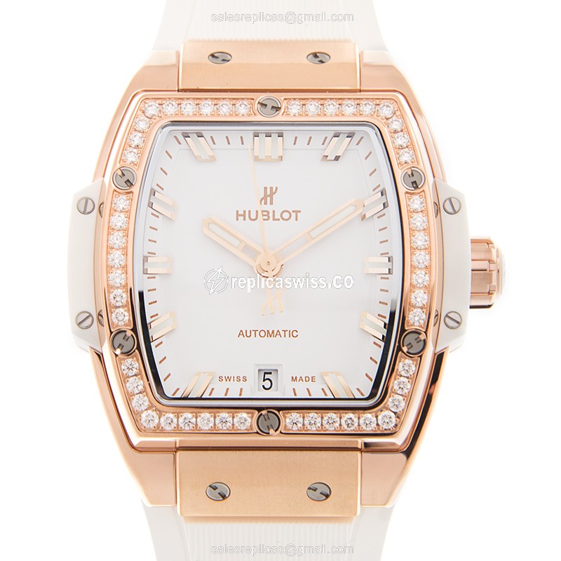 Luxurious Hublot Spirit of Big Bang Replica in White Dial 18kt Rose Gold, Automatic Movement