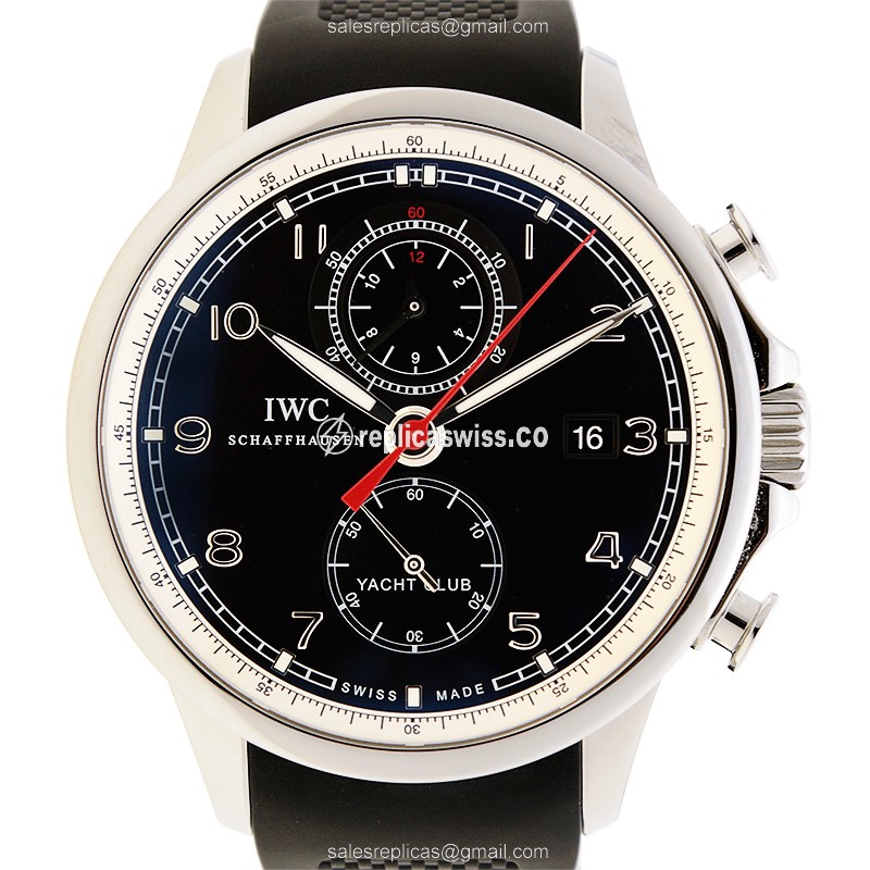 Luxurious IWC IW390210 Portuguese Replica, Automatic Movement, Black Dial & Stainless Steel Case