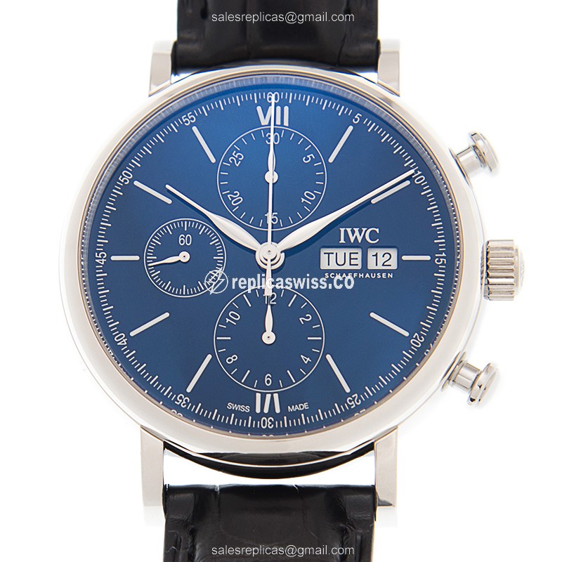 Luxurious IWC IW391023 PORTOFINO Automatic Replica, Steel Case & Blue Dial Watch