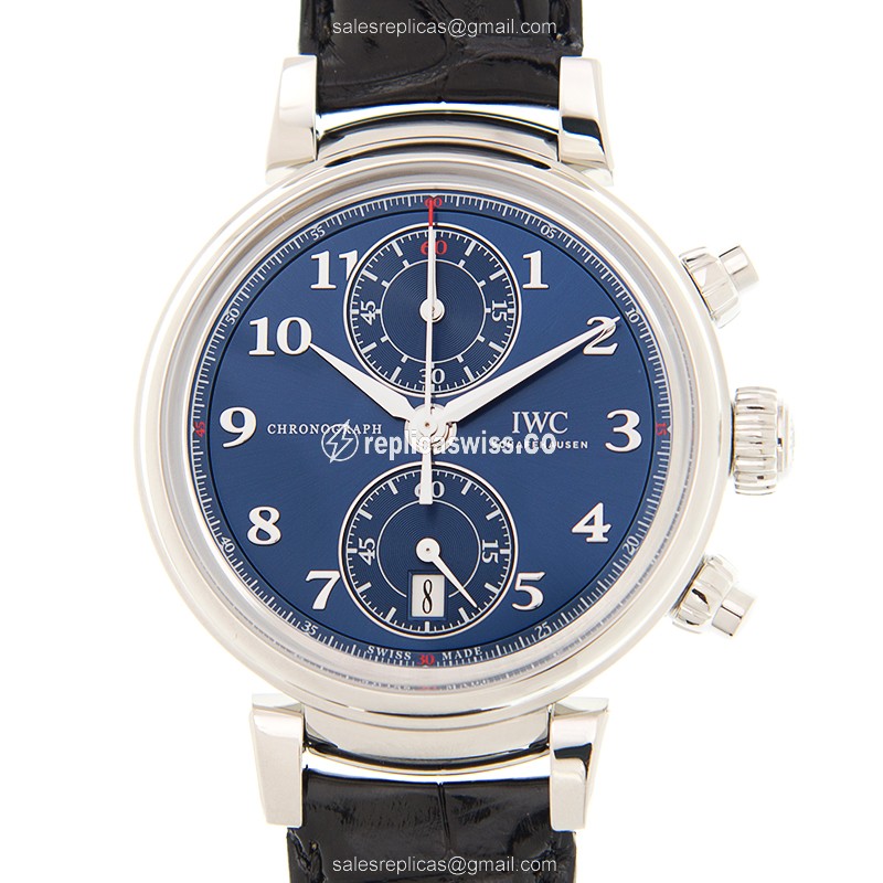 Luxurious IWC IW393402 DA VINCI Replica with Automatic Movement Blue Dial Watch