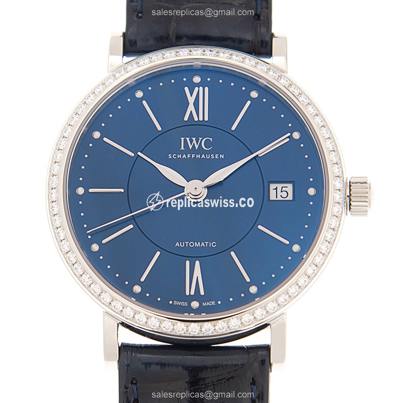 Luxurious IWC IW458111 PORTOFINO Replica Watch | Automatic Movement | Blue Dial & Stainless Steel