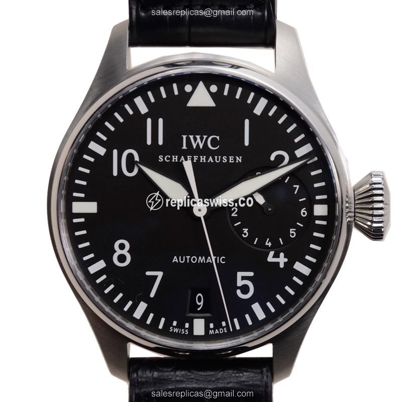 Luxurious IWC IW500901 PILOTS Replica, Black Dial, Automatic Movement, Stainless Steel Case Watch