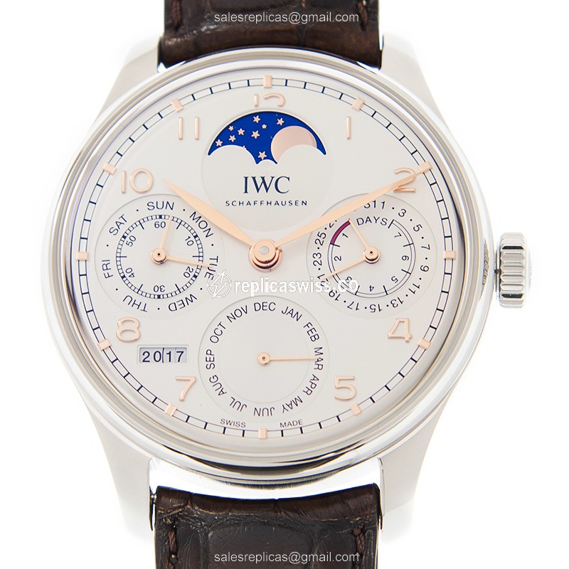 Luxurious IWC IW503307 Portuguese Replica with Automatic Movement White Dial, Crafted in Steel