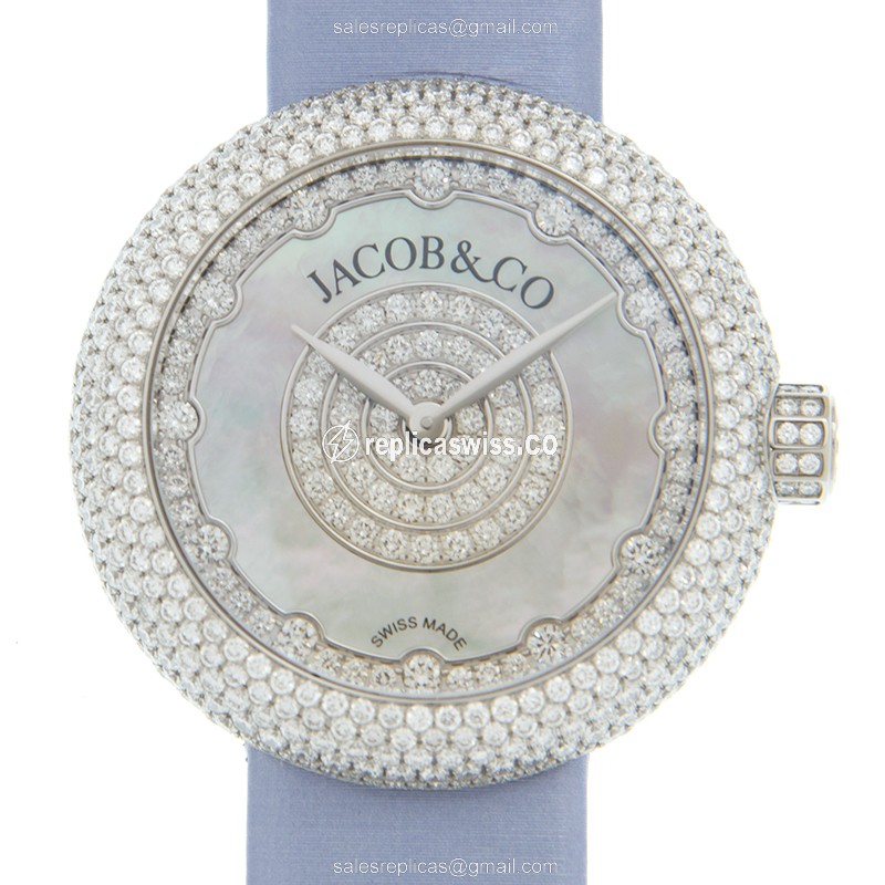 Luxurious Jacob & Co. BQ020.10.RD.PL.ABSAA Quartz Replica with White Dial Diamond Accents Watch