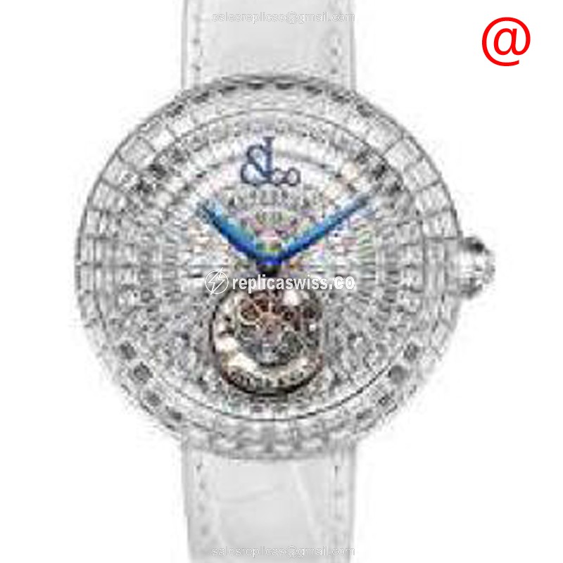 Luxurious Jacob & Co BT543.30.BD.BD.BSB4D Manual Wind Gold Case with Crystal Sapphire Mirror Watch