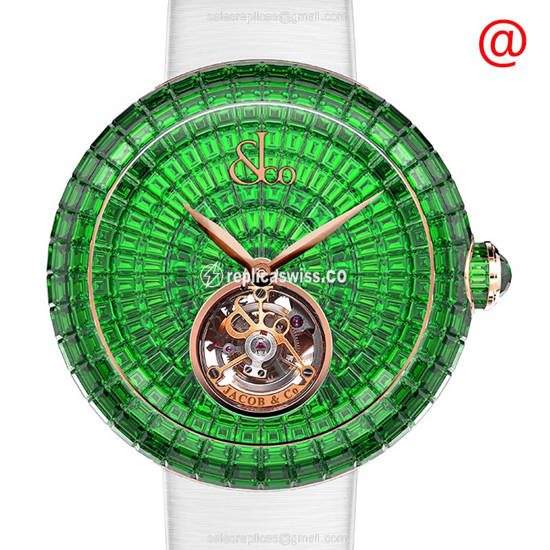 Luxurious Jacob & Co BT543.50.BZ.BZ.BSB4A Manual Wind 18kt Yellow Gold Watch, Resistant Sapphire