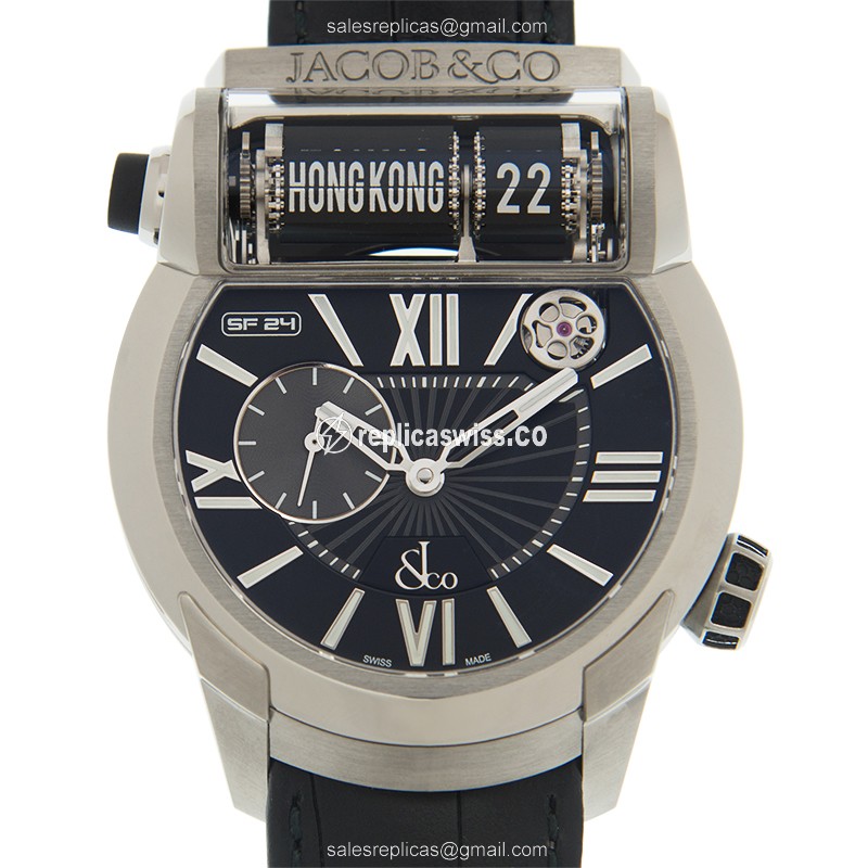 Luxurious Jacob & Co. ES101.20.NS.LH.ACA4D Replica Watch | Black Dial, Automatic Movement, Titanium