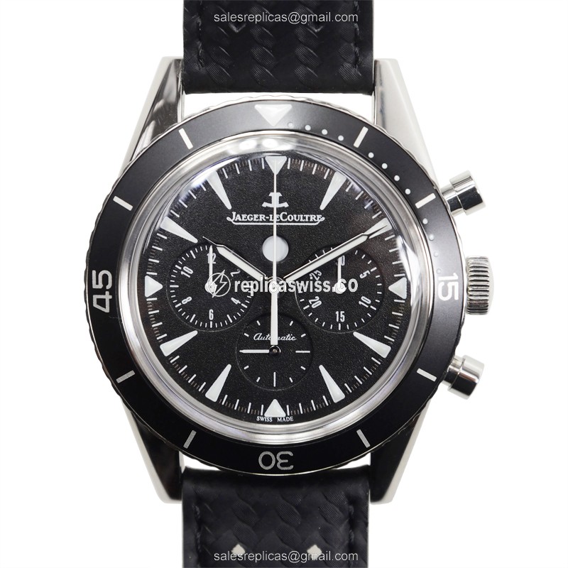 Luxurious Jaeger-Lecoultre Master Ultra Thin Replica, Black Dial & Steel Case, Automatic Movement