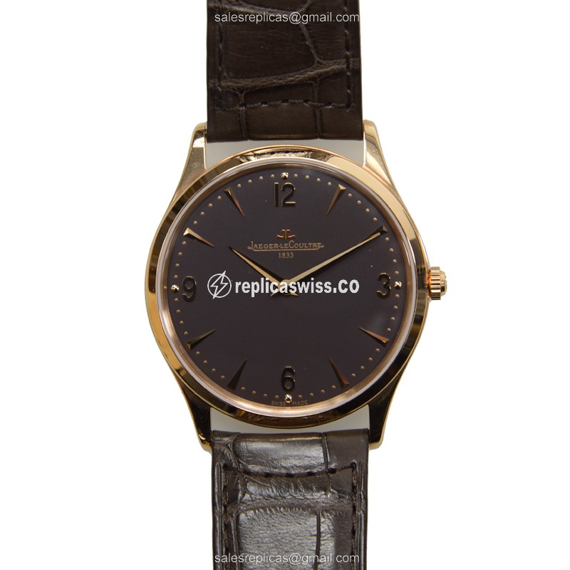 Luxurious Jaeger-Lecoultre Q1342450 Replica Watch | Manual Wind | 18kt Gold Case & Brown Alligator
