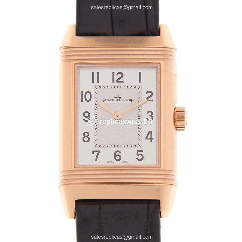 Luxurious Jaeger-Lecoultre Q2602540 Manual Wind Replica in 18kt Rose Gold, White Dial, Genuine