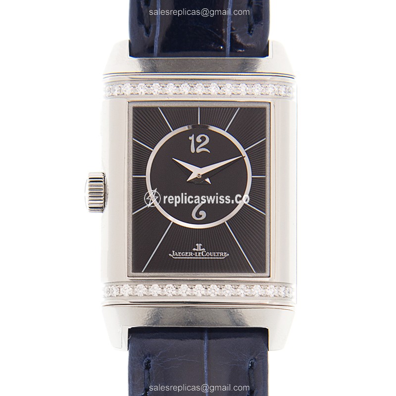 Luxurious Jaeger-Lecoultre Q2668432 REVERSO Manual Wind Steel Case with Black Dial Blue