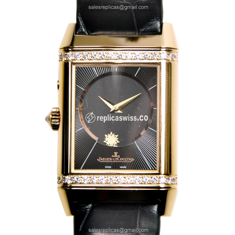 Luxurious Jaeger-Lecoultre Q2692424 REVERSO Manual Wind Replica with 18kt Rose Gold Case Dark