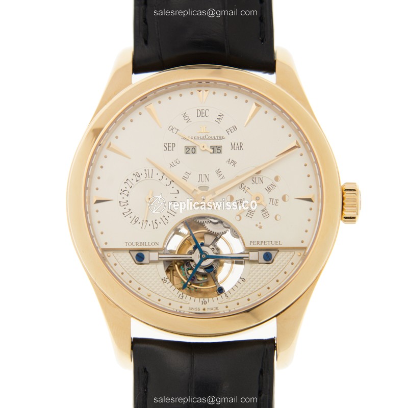 Luxurious Jaeger-Lecoultre Q500142A Replica, Automatic Movement, 18kt Yellow Gold Case & White Dial