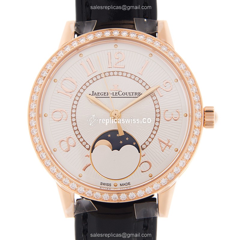 Luxurious Jaeger-Lecoultre RENDEZ VOUS Replica, Automatic Movement, White Dial & 18kt Rose Gold
