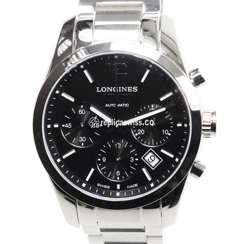 Luxurious Longines Conquest Classic Replica with Black Dial & Automatic Movement Watch