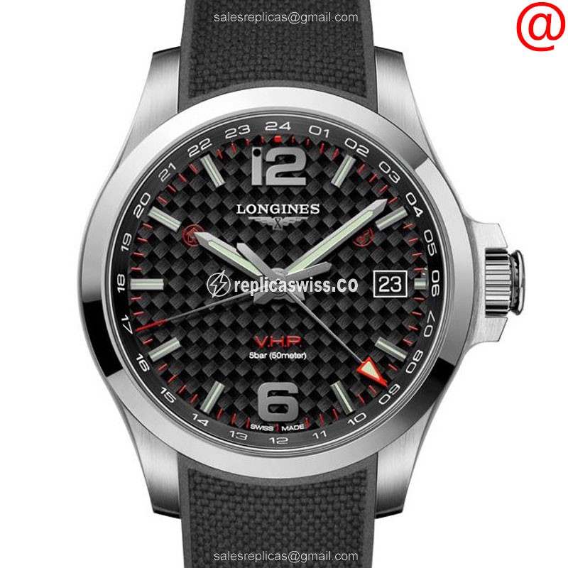 Luxurious Longines CONQUEST L3.718.4.66.9 Replica in Black Dial & Stainless Steel Case Watch
