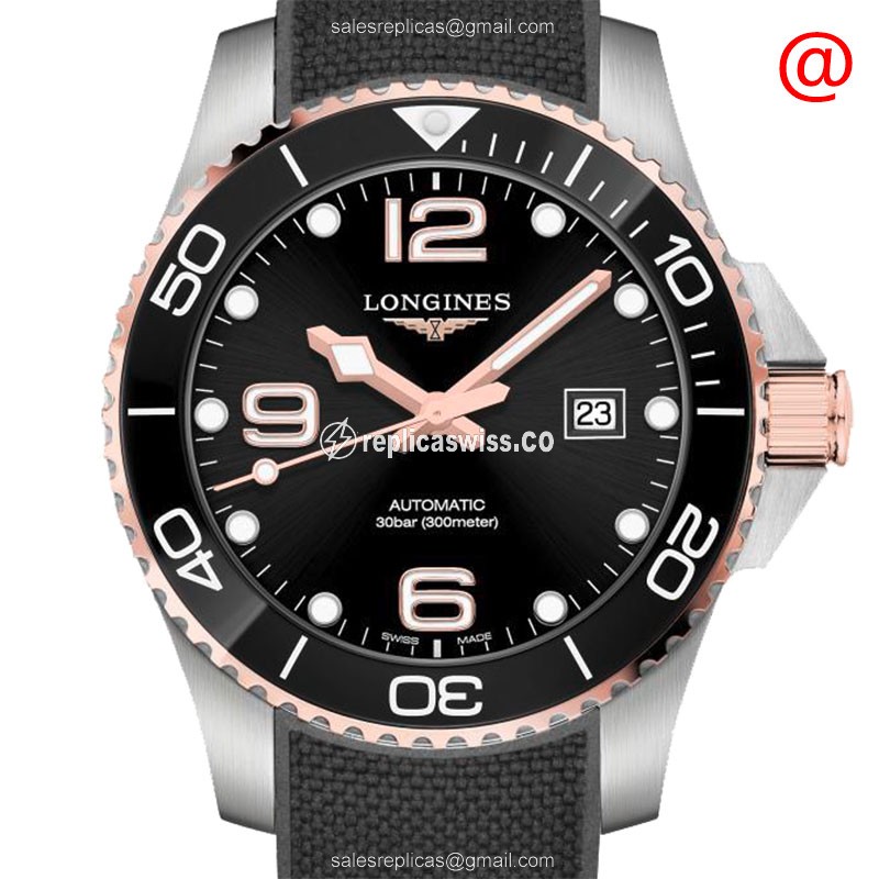 Luxurious Longines Conquest Replica, Automatic Movement, Black Ceramic Dial Watch
