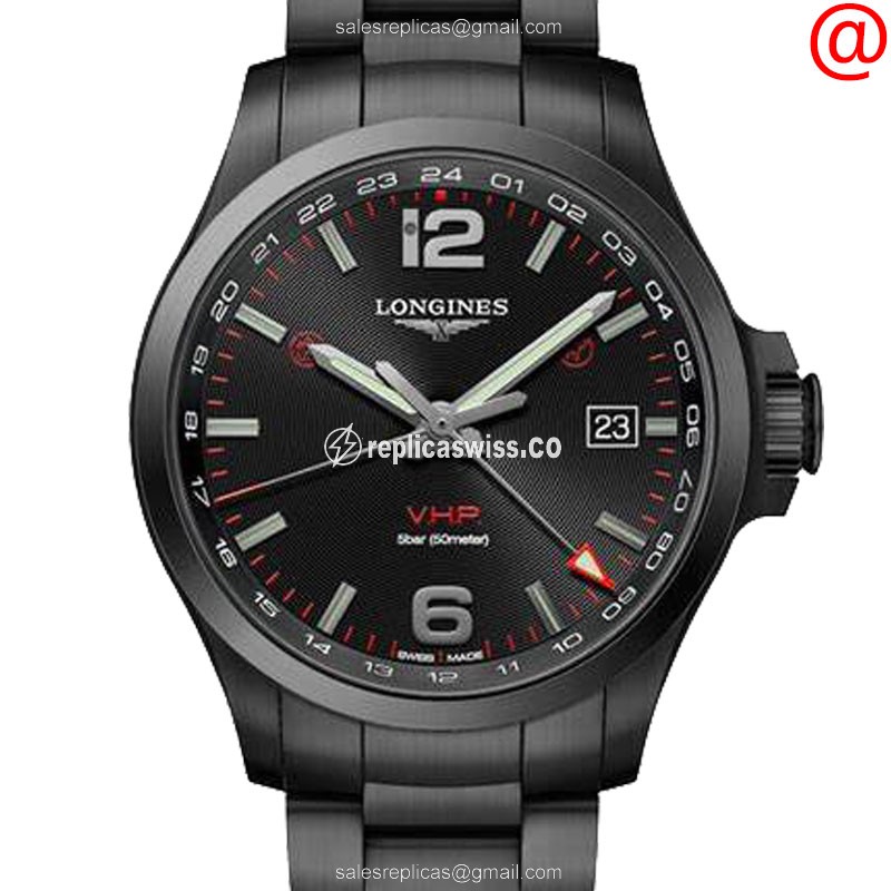 Luxurious Longines Conquest Replica, Black Dial, Swiss Quartz Movement Watch