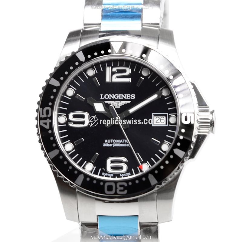Luxurious Longines Conquest Replica in Black Dial & Stainless Steel Case, Automatic Movement Watch