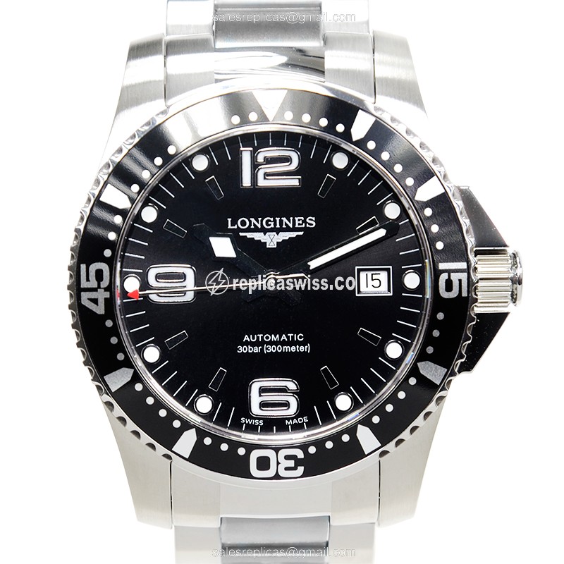 Luxurious Longines Conquest Replica in Black Dial & Stainless Steel Case, Automatic Movement Watch