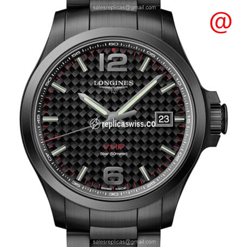 Luxurious Longines Conquest Replica in Black Dial & Stainless Steel Case Watch