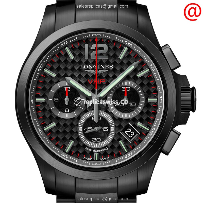 Luxurious Longines Conquest Replica in Black Dial & Stainless Steel Case Watch