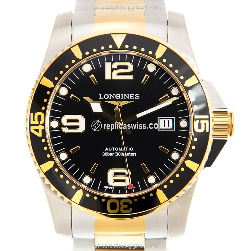 Luxurious Longines Conquest Replica in Black Dial & Stainless Steel Case Watch