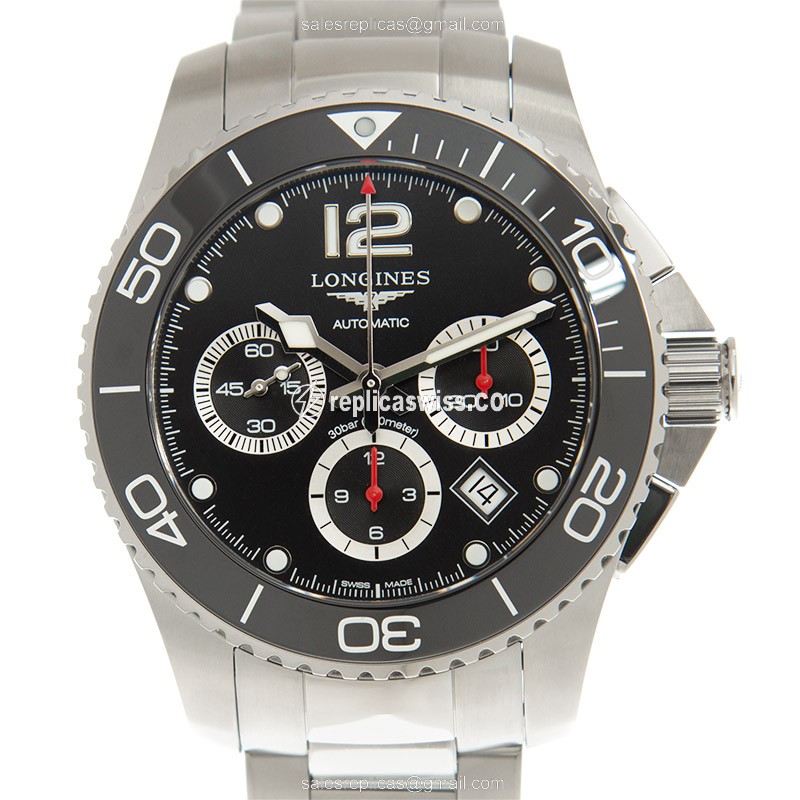 Luxurious Longines Conquest Replica in Stainless Steel, Automatic Movement & Black Dial Watch