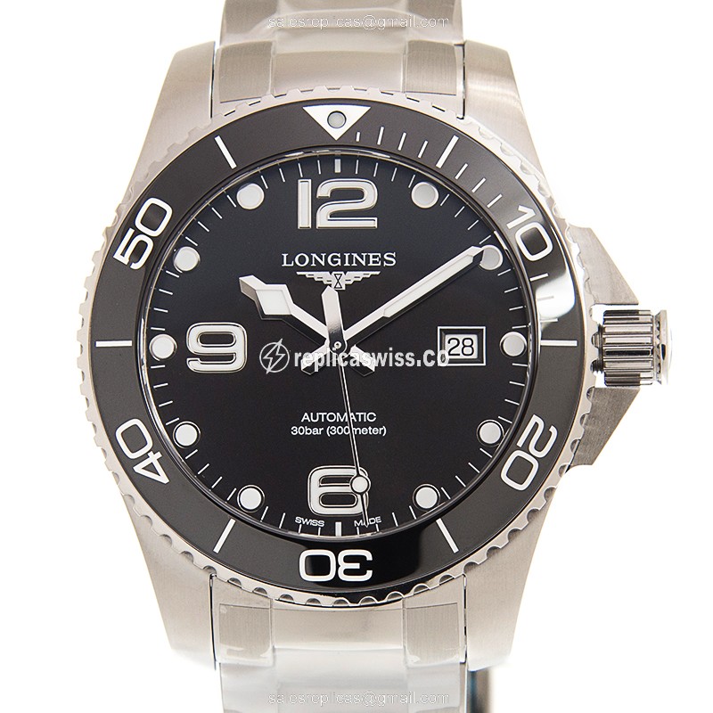 Luxurious Longines Conquest Replica in Stainless Steel, Automatic Movement & Black Dial Watch