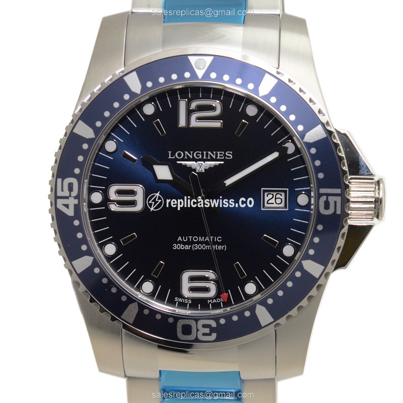 Luxurious Longines Conquest Replica in Stainless Steel, Automatic Movement & Blue Dial Watch